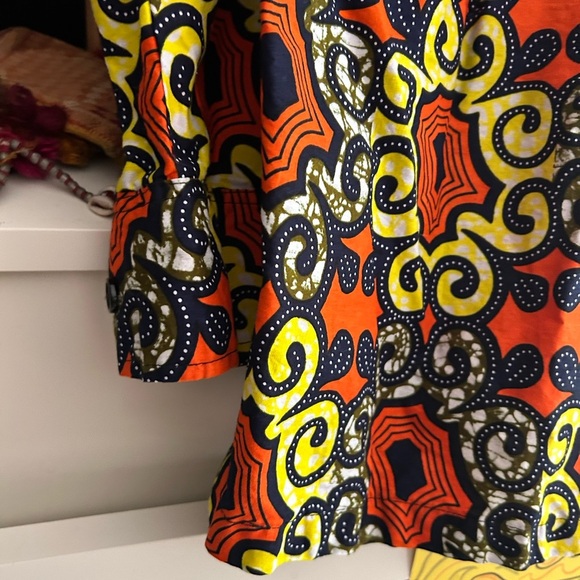 African Earthy Tones Ankara Oversized Shirt XXL - Picture 13 of 16